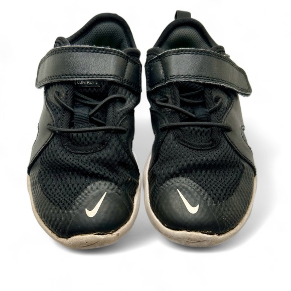 Nike Other - NIKE 12C Kids Flex Contact 3 Sneakers Running Shoes Black White Hook Loop Slipon